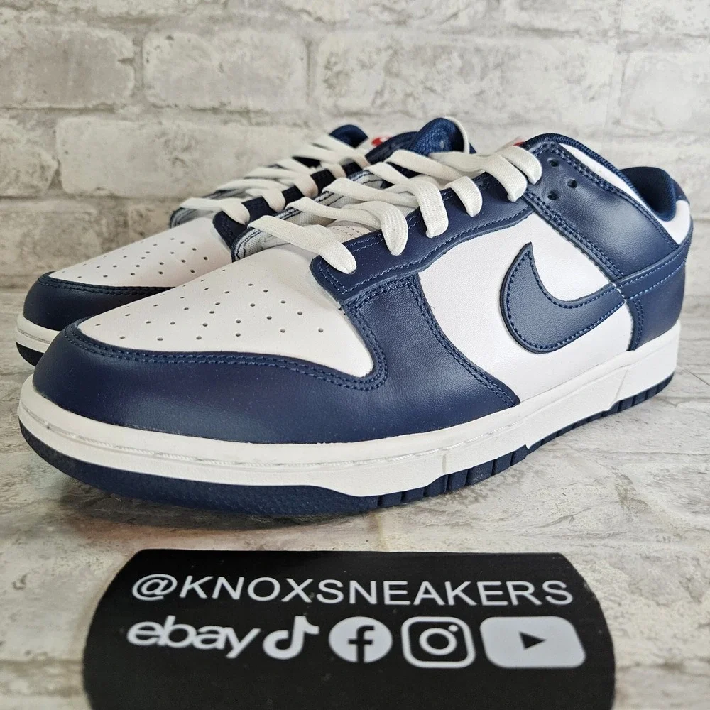 Nike Dunk Low Velarian Blue White Leather DD1391-400 Men's Size 12